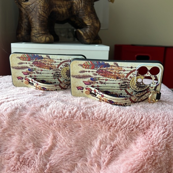 For iPhone 14 plus,14 pro max phone case with wrist strap kickstand keychain - Picture 6 of 11